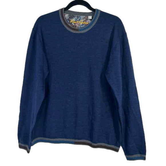 Robert Graham 100% wool sweater, size large classic grandpacore golf high end - Picture 1 of 15